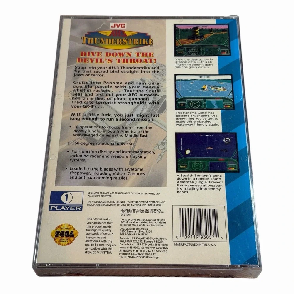 AH-3 Thunderstrike (Sega CD, 1993) - Complete in Box CIB